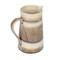 Hello Honey® 8.25" Brown & Cream Round Stoneware Pitcher with Stripes & Crackle Glaze